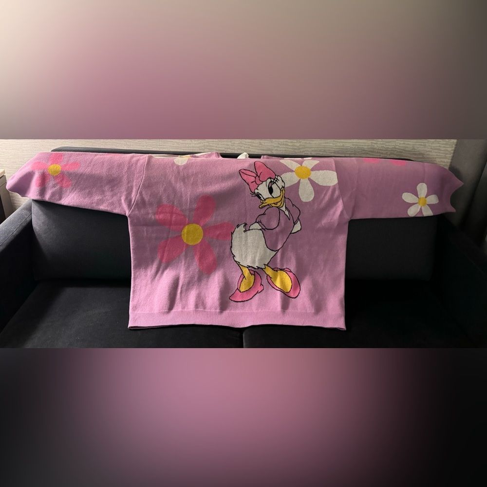 NWT Disney Parks Daisy Duck Flower Knit Pullover Sweatshirt Sweater Plus Size 3X - Picture 15 of 16